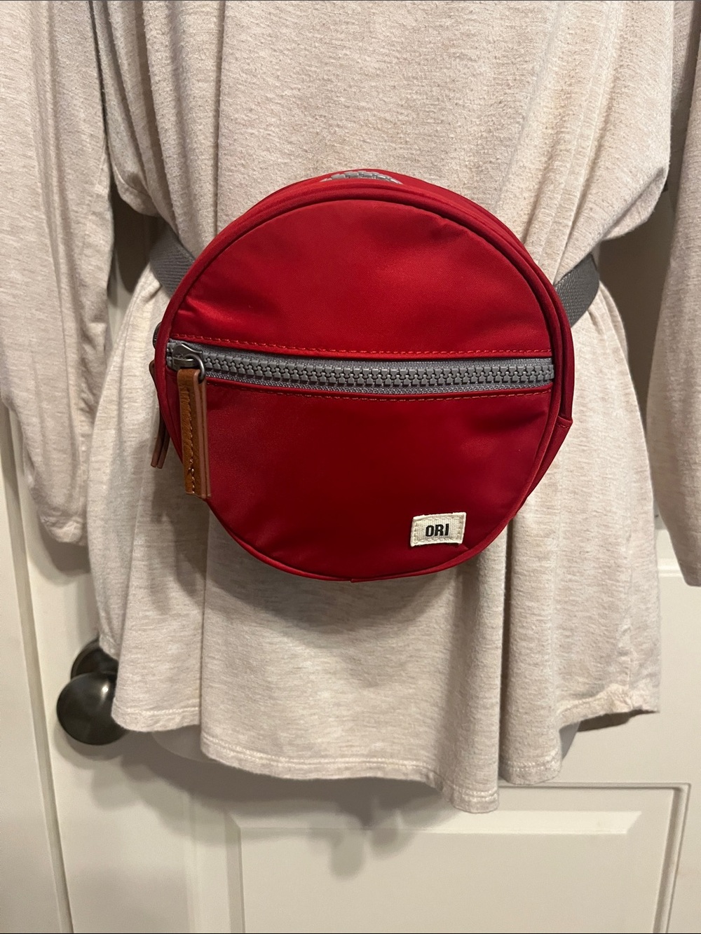 Red Round Travel Crossbody Bag